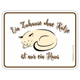 Magnetschild - Zuhause ohne Katze