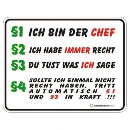 geprägtes Blechschild - Ich bin der Chef