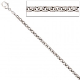 Erbskette 585 Weißgold 3mm 42cm Gold Kette Halskette Weißgoldkette Karabiner