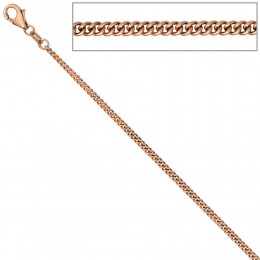 Panzerkette 585 Rotgold 2,0mm 50cm Gold Kette Halskette Rotgoldkette Karabiner