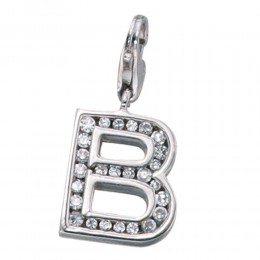 Anhänger Charm Buchstabe B 925 Sterling Silber mit Zirkonia