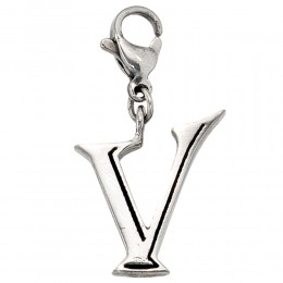Anhänger Charm Buchstabe V Edelstahl