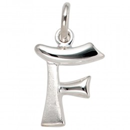 Anhänger Buchstabe F 925 Sterling Silber matt Buchstabenanhänger