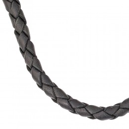 Leder Halskette Kette Schnur schwarz 60cm Karabiner 925 Silber