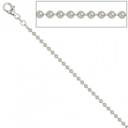 Kugelkette 925 Silber 2,5mm 60cm Halskette Kette Silberkette Karabiner