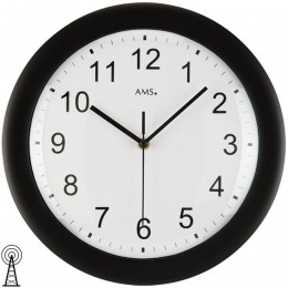 Funkwanduhr analog schwarz rund schlicht