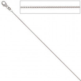 Zopfkette 333 Weißgold 1,0mm 45cm Gold Kette Halskette Weißgoldkette Karabiner