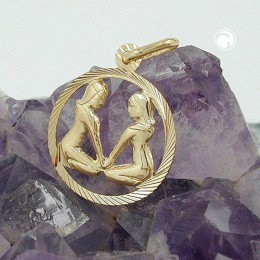 Sternzeichen Anhänger Zwillinge 375 Gold