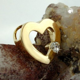 Anhänger Herz mit Zirkonia 585 Gold