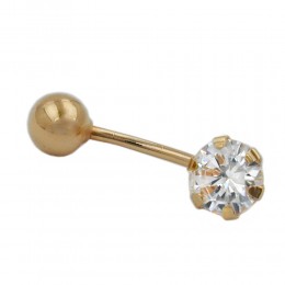Piercing Banana Zirkonia 585 Gelbgold