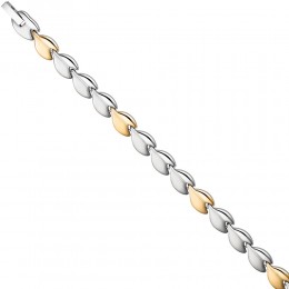 Armband Edelstahl mattiert mit gold farbener Beschichtung bicolor 20cm