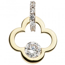 Anhänger 333 Gelbgold 6 Zirkonia Goldanhänger