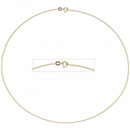 Halsreif 925 Sterling Silber gold vergoldet 1,1mm 45cm Kette Halskette