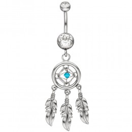 Bauchnabel Piercing Traumfänger aus Edelstahl mit SWAROVSKI® ELEMENTS