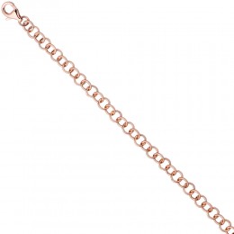 Rundankerarmband 925 Silber rotgold vergoldet 19cm Armband Ankerarmband