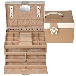 Sacher Schmuckkoffer Schmuckkasten BELLA FIORE braun abschließbar Schubladen