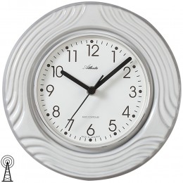 Küchenuhr Wanduhr Küche Funk Funkwanduhr analog Keramik grau weiß