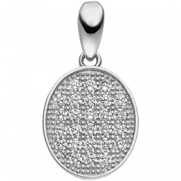 JOBO Anhänger oval 925 Sterlingsilber 26 Zirkonia