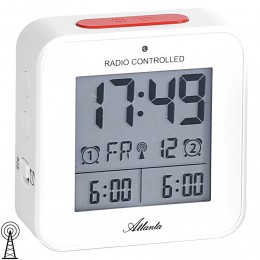 Atlanta Wecker Funk Funkwecker digital weiß Licht Snooze Digitalwecker