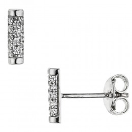 JOBO Ohrstecker Stab 925 Sterlingsilber 28 Zirkonia Ohrringe
