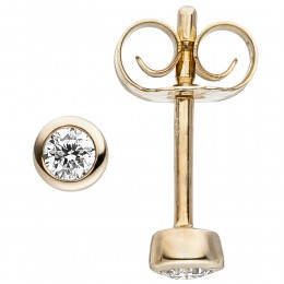 JOBO Ohrstecker 585 Gelbgold 2 Diamanten Brillanten Ohrringe
