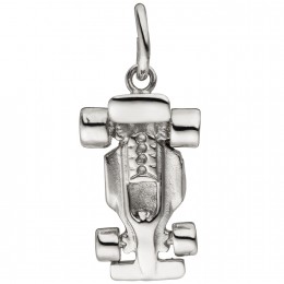 Anhänger Rennwagen 925 Sterlingsilber teil matt