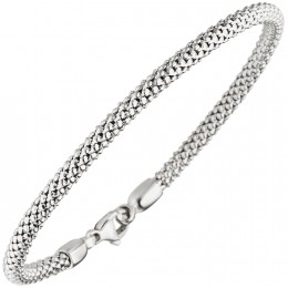 Armband 750 Weißgold 20cm Popcorn-Armband