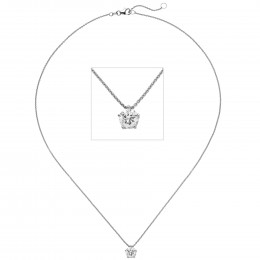 Collier Kette mit Anhänger 585 Weißgold 1 Diamant Brillant 1,0ct. 45cm