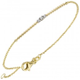 Armband 585 Gelbgold 3 Diamanten Brillanten 18cm Goldarmband