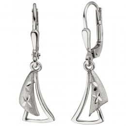 Ohrhänger 925 Sterlingsilber teil matt Ohrringe Silberohrringe
