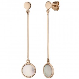 Ohrhänger 925 Sterlingsilber rotgold vergoldet 2 Perlmutt-Einlagen Ohrringe