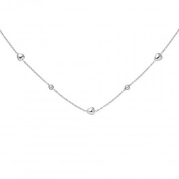 Collier Herz Kugel 925 Sterlingsilber 45cm Silberkette Federring