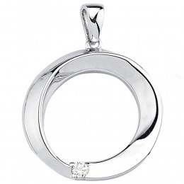 Anhänger rund 925 Sterlingsilber 1 Zirkonia Silberanhänger