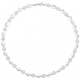 Collier Halskette 925 Sterlingsilber gehämmert 45cm Kette Silberkette