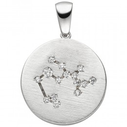 Anhänger Sternzeichen Schütze 925 Sterlingsilber matt 15 Zirkonia Silberanh