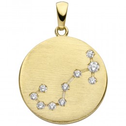 Anhänger Sternzeichen Skorpion 333 Gelbgold matt 10 Zirkonia Goldanhäng