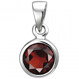 Anhänger 925 Sterlingsilber 1 Granat rot