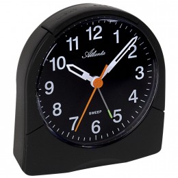 Wecker Quarz analog schwarz leise ohne Ticken mit Licht