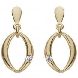 Ohrhänger 585 Gold Gelbgold 2 Diamanten Brillanten