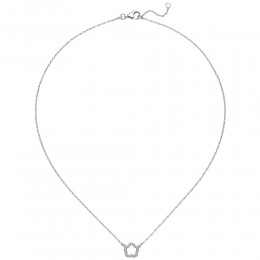 Collier Halskette Blume 925 Sterling Silber 45 cm Kette