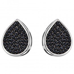 Ohrstecker Tropfen 925 Sterling Silber 56 Zirkonia schwarz