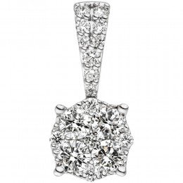 Anhänger 585 Gold Weißgold 18 Diamanten Brillanten 0,36ct. Diamantanhänger