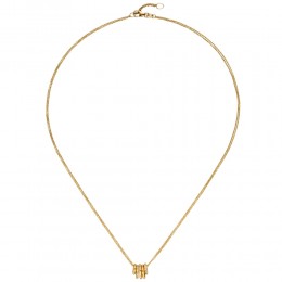Collier Kette mit Anhänger 585 Gold Gelbgold 24 Diamanten Brillanten 45 cm