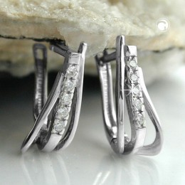 Creolen Ohrringe Zirkonias rhodiniert 925 Sterlingsilber