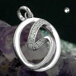 Anhänger Kreis mit Zirkonia 925 Sterlingsilber