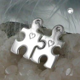 Anhänger 2 Herzen 925 Sterlingsilber