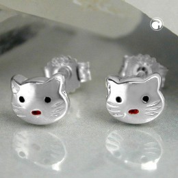 Ohrstecker Katzenkopf 925 Sterlingsilber