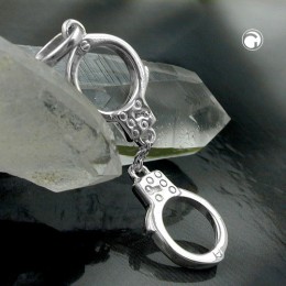 Anhänger 2 Handschellen 925 Sterlingsilber