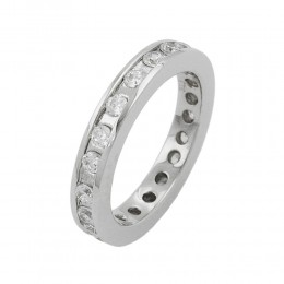 Ring besetzt mit Zirkonia 925 Silber Größe 56