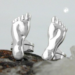 Ohrstecker Füße glänzend 925 Sterlingsilber